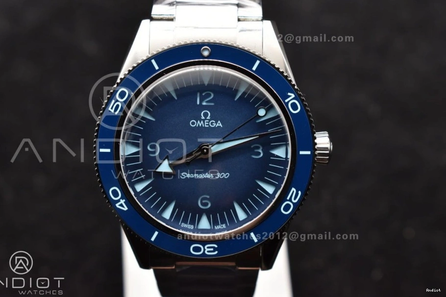 Bracelet Dial Blue Heritage Best VSF Seamaster 1:1 Edition on Clone Super 300 SS A8912 0401